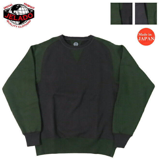 JELADO ジェラード Freedom Sleeve Rundkörper Rundhals Sweatshirt 2TONE AB11211