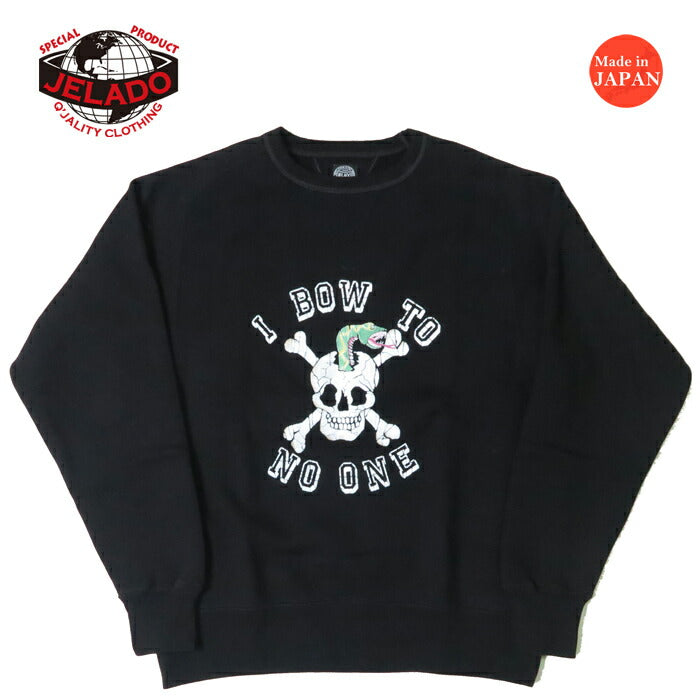 JELADO ジェラード Sweat-shirt col rond à manches raglan Freedom Sleeve flocage Skull Snake modèle édition salon AB11212