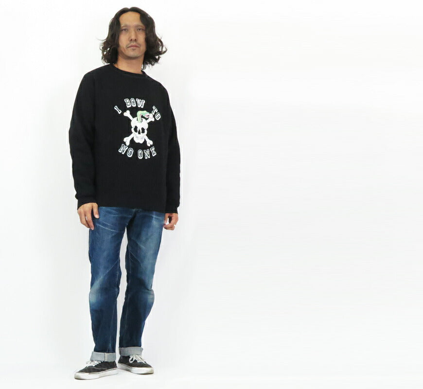 JELADO ジェラード Sweat-shirt col rond à manches raglan Freedom Sleeve flocage Skull Snake modèle édition salon AB11212