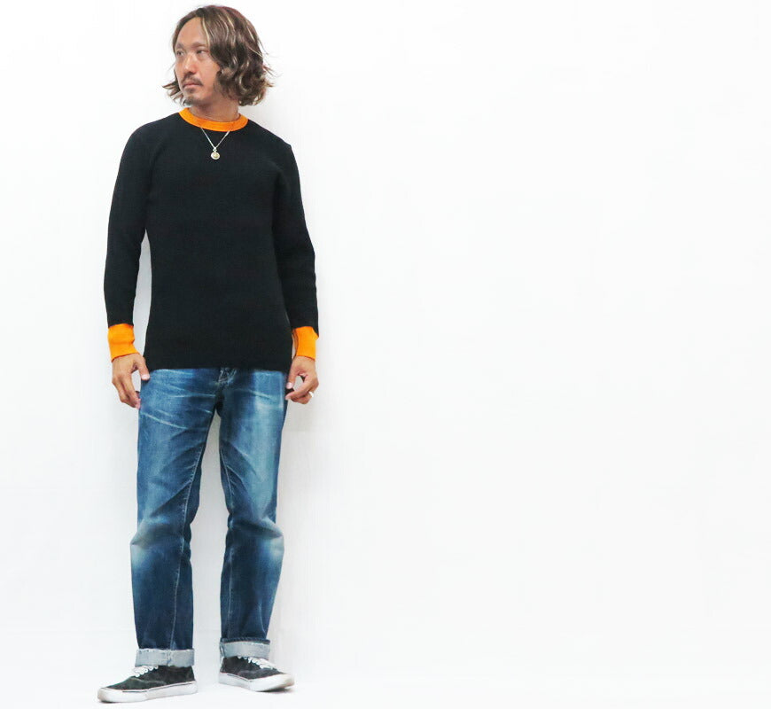 JELADO ジェラード メガ サーマル クルーネック 長袖 Tシャツ 2トーン カットソー AB12226