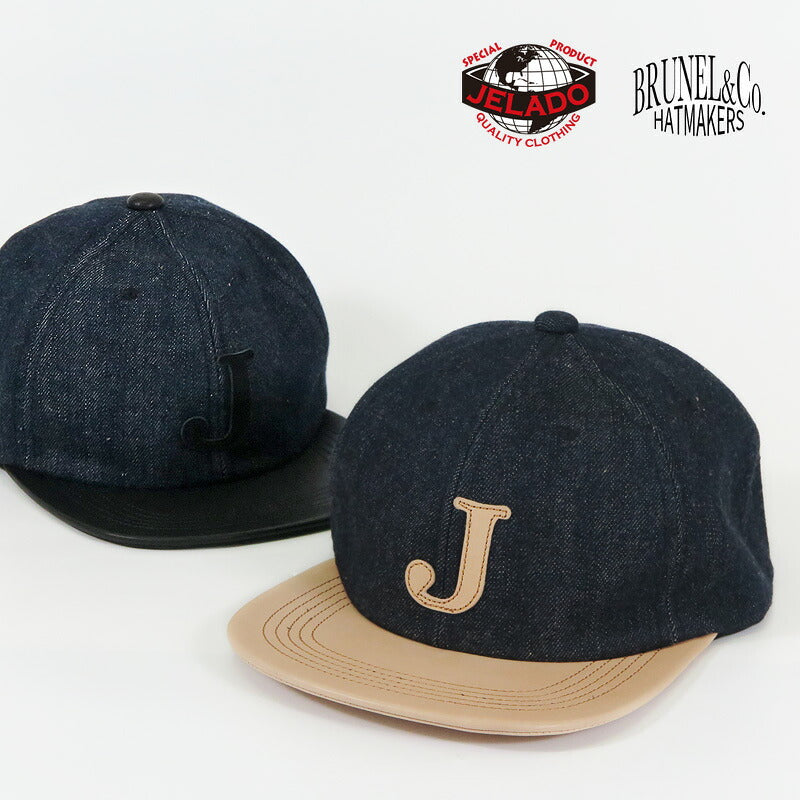 JELADO × BRUNEL ＆ Co. HATMAKERS Leder / Denim Baseballkappe Weißes Etikett Last Resort ジェラード ブルーネル AB21750