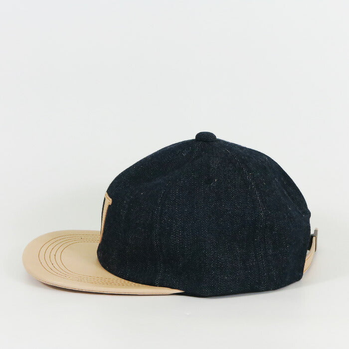 JELADO × BRUNEL ＆ Co. HATMAKERS Leder / Denim Baseballkappe Weißes Etikett Last Resort ジェラード ブルーネル AB21750