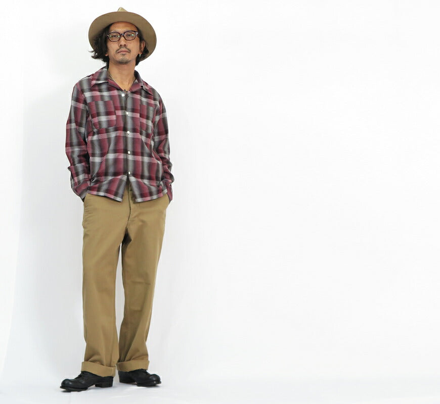 JELADO ジェラード 41 Khaki Chinohose LAST RESORT Brauner Tag Plain One-Wash AG94341A