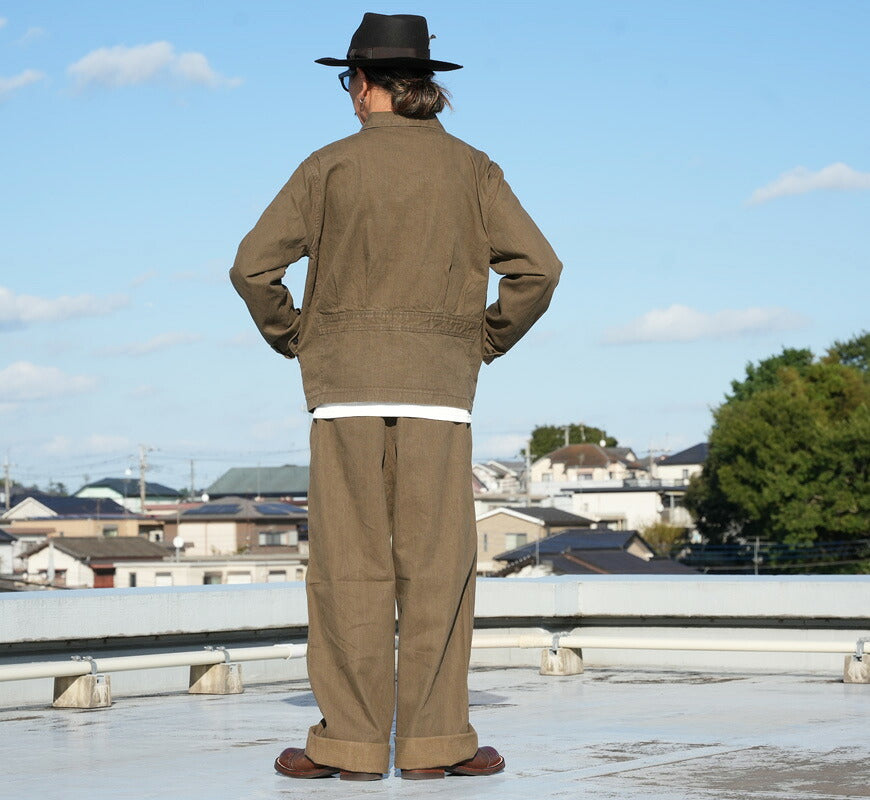 BROWN'S BEACH ブラウンズビーチ 硫化染め ダック地 ジップアップ スポーツジャケット FULLCOUNT フルカウント BBJ-030CA 【2026年秋冬新作】