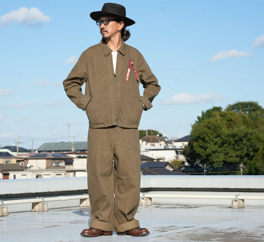 BROWN'S BEACH ブラウンズビーチ 硫化染め ダック地 ジップアップ スポーツジャケット FULLCOUNT フルカウント BBJ-030CA 【2026年秋冬新作】