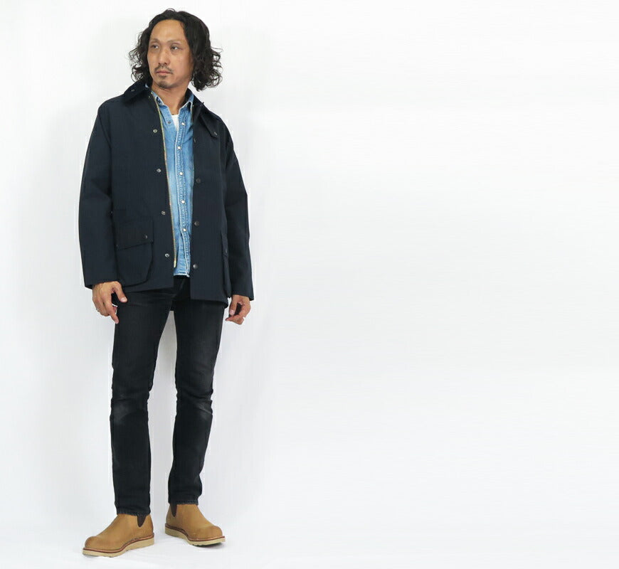 บาบัวร์ Barbour TRANSPORT แจ็กเก็ตคลาสสิก 2 ชั้น บิดา BEDALE คอตตอนไม่แว็กซ์ บลูซอน บาร์บัวร์ 4955034 242MSP0107