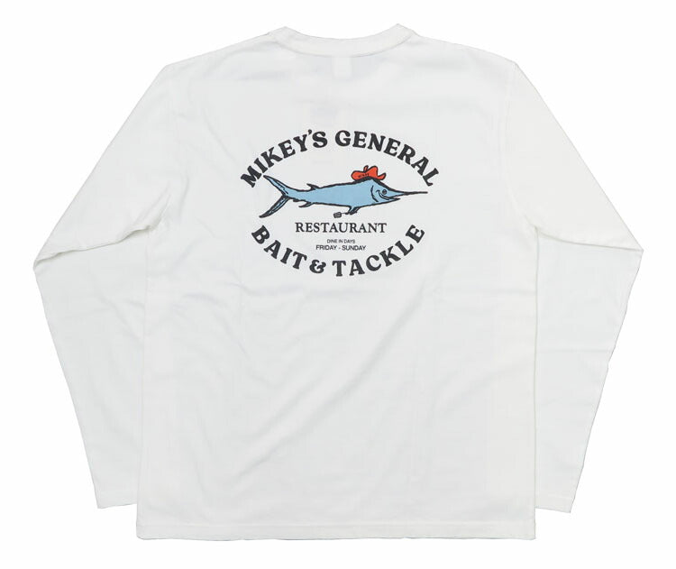バーンズ BARNS 長袖 タフネック プリント Ｔシャツ ”Mikey's Generals” BR-24327