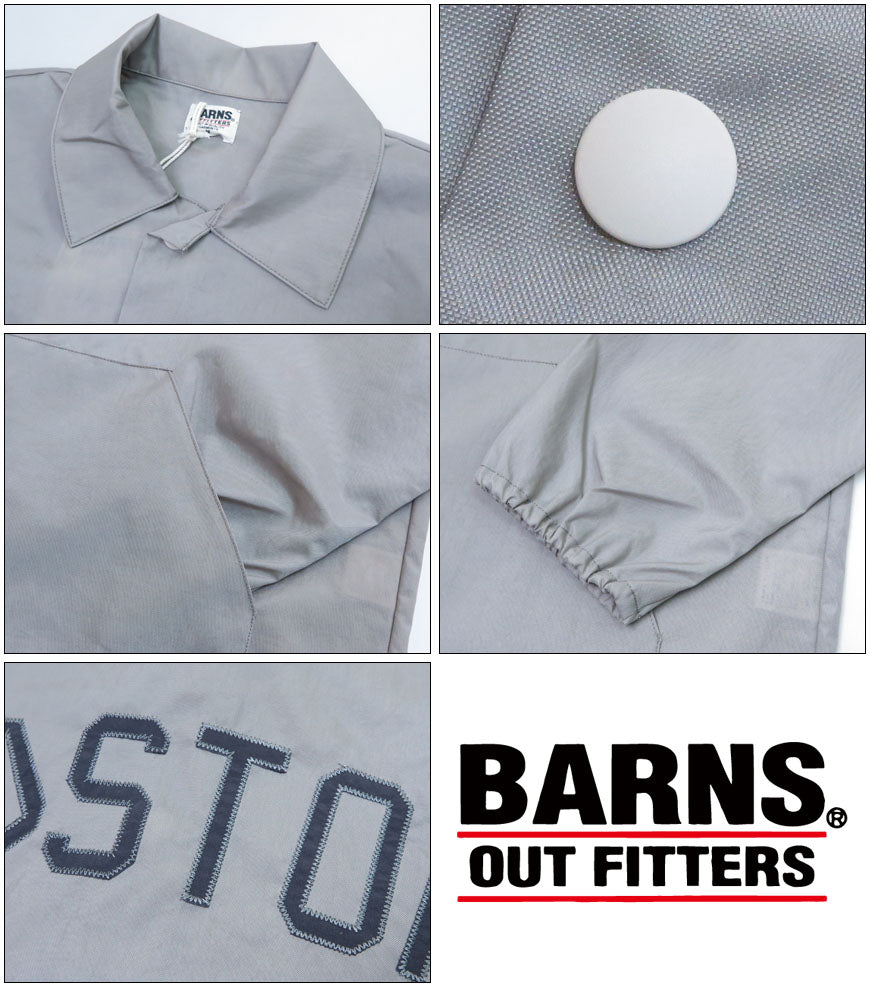 バーンズ BARNS 刺繍 ワッペン ナイロン コーチ ジャケット 60s Nylon Coach Jacket "BOSTON" BR-24333