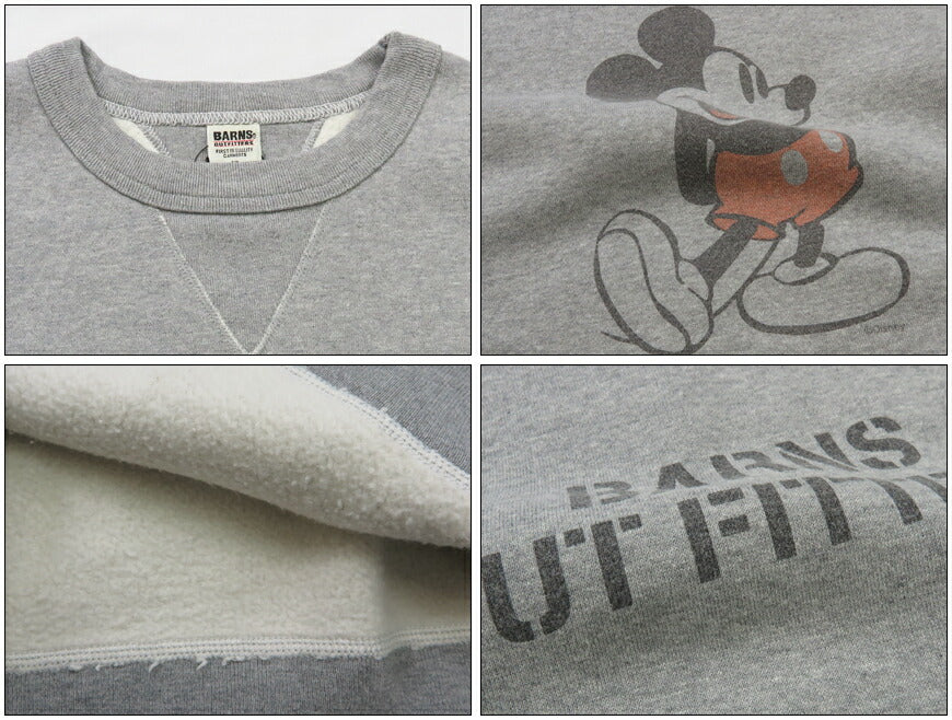 บาร์นส์ BARNS เสื้อสเวตแขนยาว COZUN คอวีคู่ สเวตเทรนเนอร์ พิมพ์ Mickey Mouse BR-24391