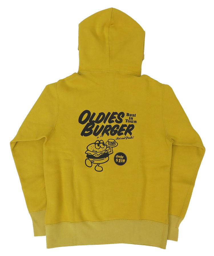 バーンズ BARNS 長袖 COZUN プルオーバー スウェット パーカー プリント "OLDIES BURGER" BR-24394
