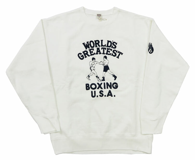 반스 BARNS 긴팔 크루넥 스웨트 애슬레틱 시리즈 트레이너 프린트 피그먼트 다이 "Boxing" BR-24444