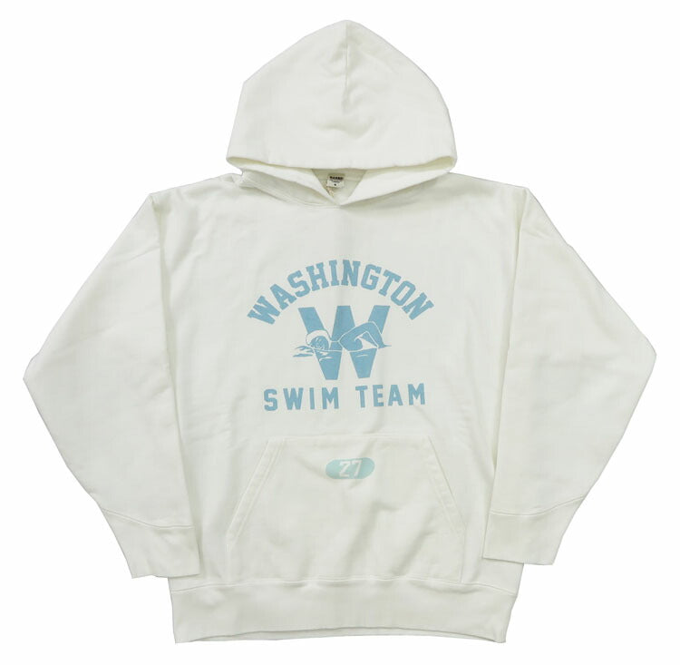 บาร์นส์ BARNS เสื้อฮู้ดแขนยาว ซีรีส์กีฬา พิมพ์ย้อมสีพิกเมนต์ "WASHINGTON SWIM TEAM" BR-24445