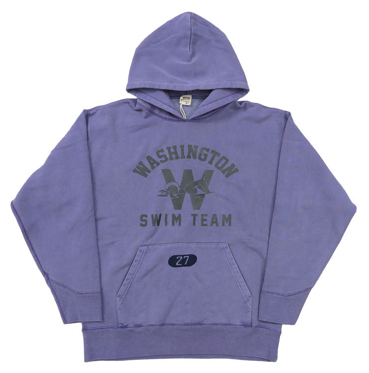 บาร์นส์ BARNS เสื้อฮู้ดแขนยาว ซีรีส์กีฬา พิมพ์ย้อมสีพิกเมนต์ "WASHINGTON SWIM TEAM" BR-24445