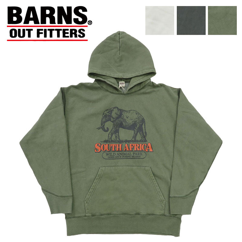 บาร์นส์ BARNS เสื้อฮู้ดแขนยาว ซีรีส์กีฬา พิมพ์ย้อมสีพิกเมนต์ "Wild Animal Park" BR-24446