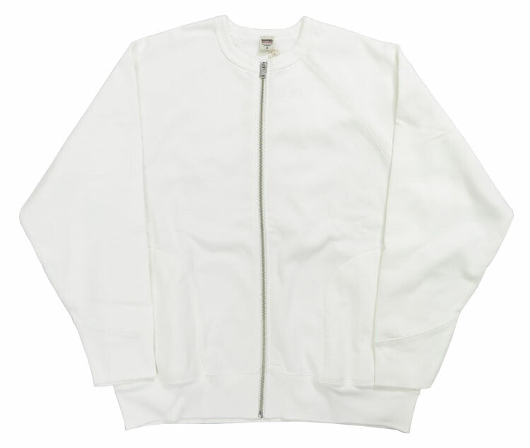 バーンズ BARNS Kardigan Resleting Lengan Panjang Seri Atletik Lengan Raglan Pewarnaan Pigmen BR-24447