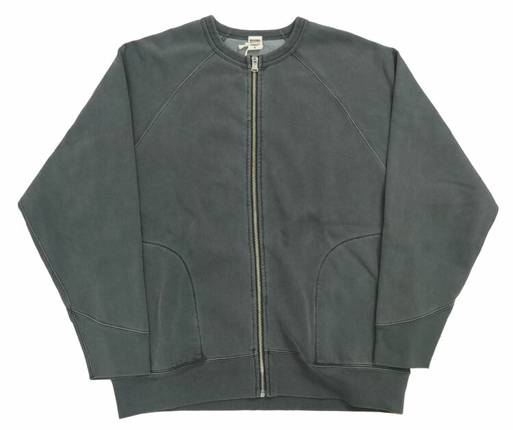 バーンズ BARNS Kardigan Resleting Lengan Panjang Seri Atletik Lengan Raglan Pewarnaan Pigmen BR-24447