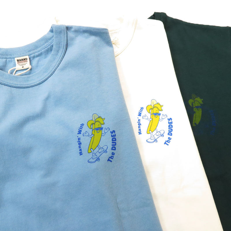 バーンズ BARNS タフネック 半袖 プリント Tシャツ"BANANA BOY" 18/-OE Tough neck S/S Print T-shirt　BR-25147
