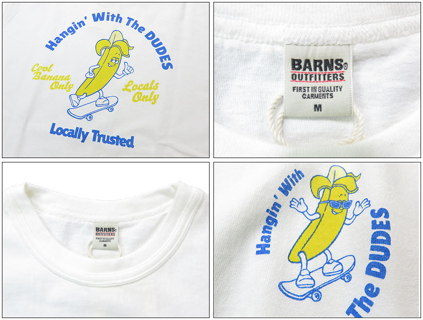 バーンズ BARNS タフネック 半袖 プリント Tシャツ"BANANA BOY" 18/-OE Tough neck S/S Print T-shirt　BR-25147