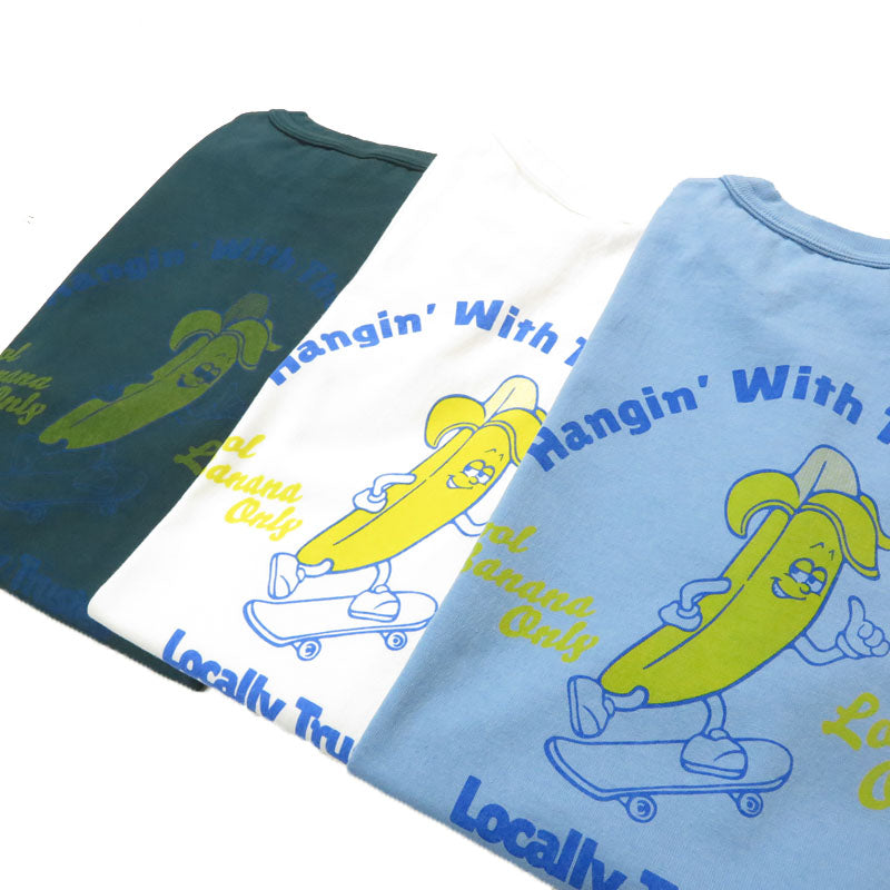 バーンズ BARNS タフネック 半袖 プリント Tシャツ"BANANA BOY" 18/-OE Tough neck S/S Print T-shirt　BR-25147