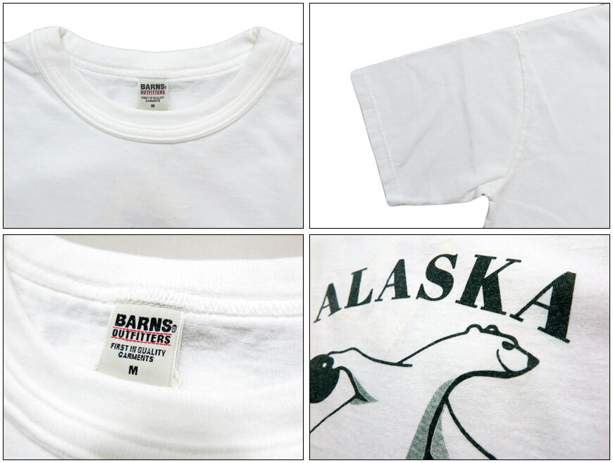 バーンズ BARNS เสื้อยืดแขนสั้นคอเต่า 18/-OE พิมพ์ลาย ”ALASKA” BR-25282
