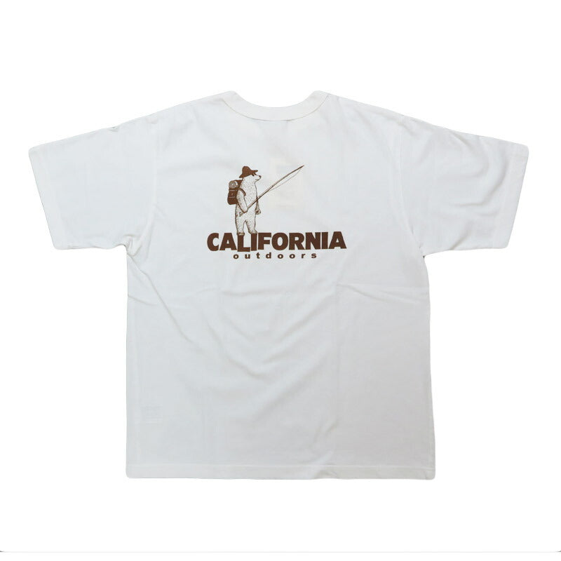 バーンズ BARNS เสื้อยืดแขนสั้นคอผูกขอบ พิมพ์ลาย Pigment "CALIFORNIA" BR-25296