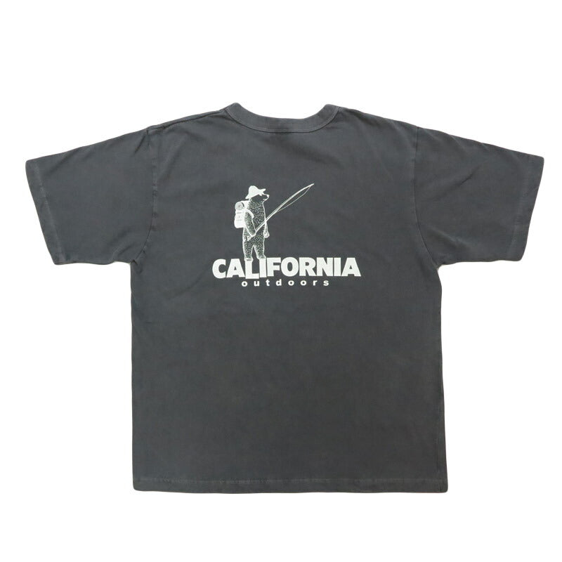 バーンズ BARNS เสื้อยืดแขนสั้นคอผูกขอบ พิมพ์ลาย Pigment "CALIFORNIA" BR-25296