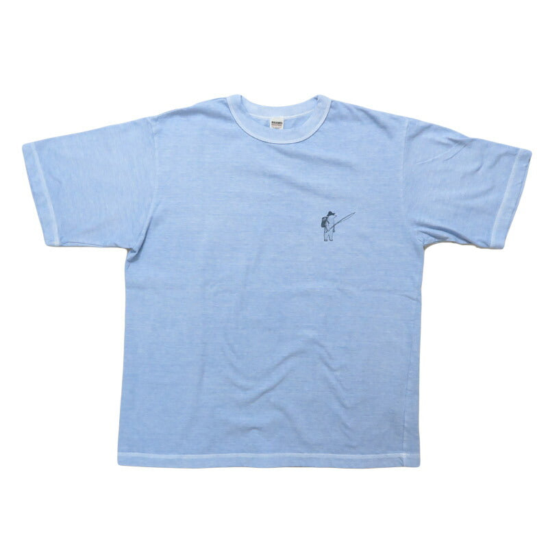 バーンズ BARNS เสื้อยืดแขนสั้นคอผูกขอบ พิมพ์ลาย Pigment "CALIFORNIA" BR-25296