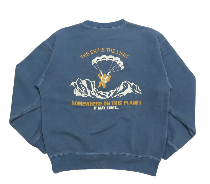 バーンズ BARNS เสื้อสเวตเตอร์คอกลมผ้าหนักพิเศษ พิมพ์ลาย ”THE SKY IS THE LIMIT” BR-25353