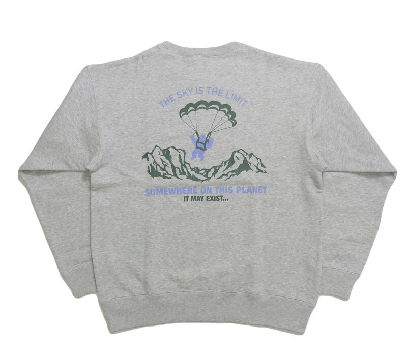 バーンズ BARNS เสื้อสเวตเตอร์คอกลมผ้าหนักพิเศษ พิมพ์ลาย ”THE SKY IS THE LIMIT” BR-25353