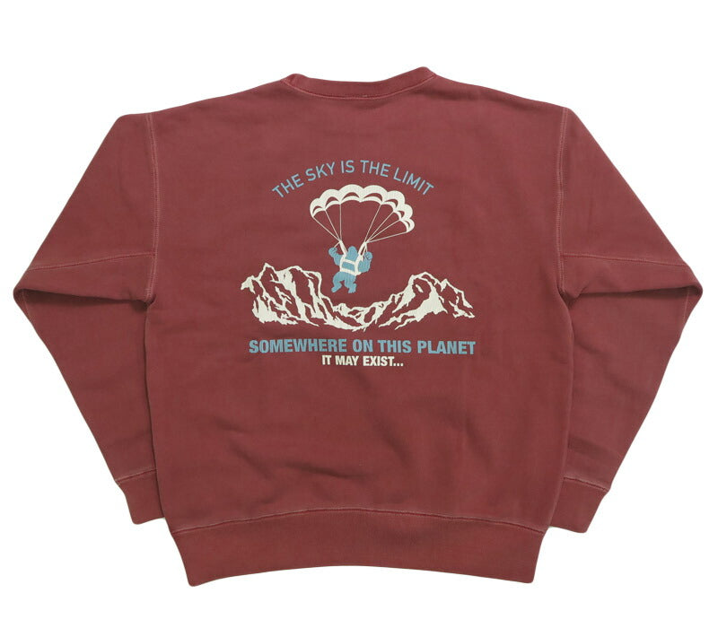 バーンズ BARNS เสื้อสเวตเตอร์คอกลมผ้าหนักพิเศษ พิมพ์ลาย ”THE SKY IS THE LIMIT” BR-25353