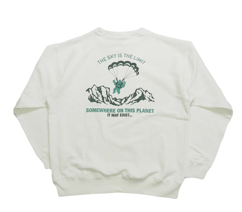 バーンズ BARNS เสื้อสเวตเตอร์คอกลมผ้าหนักพิเศษ พิมพ์ลาย ”THE SKY IS THE LIMIT” BR-25353