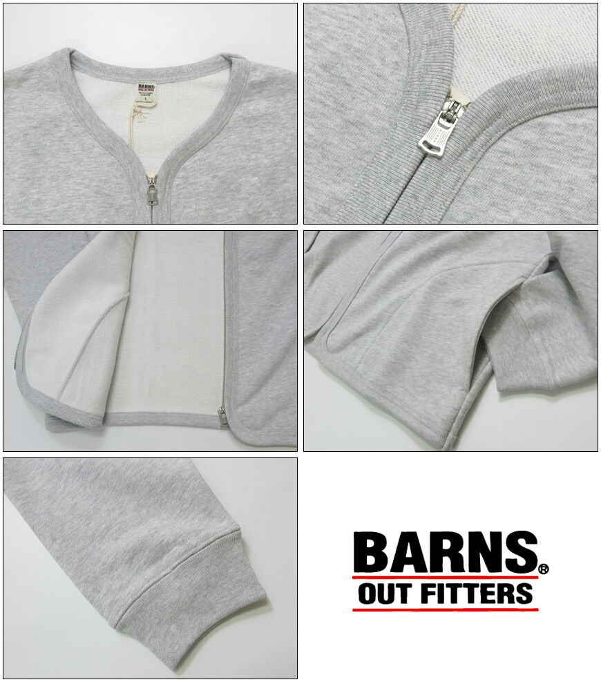 バーンズ BARNS Langarm MAX-Weight Sweatshirt Zip-Cardigan Pigmentgefärbt BR-25357