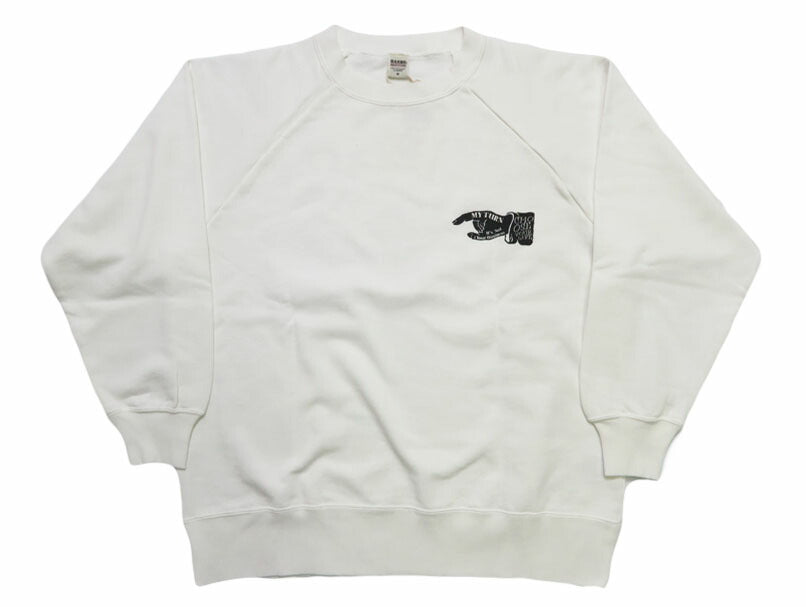 バーンズ BARNS เสื้อสเวตเตอร์ G.O.A.T. สแล็บ แขนแร็กแลนพิมพ์ลาย "TRUE VALUE" BR-25414