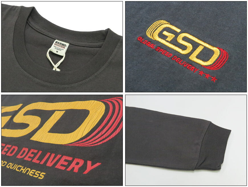 バーンズ BARNS เสื้อยืดแขนยาวพิมพ์ลาย ”GLOBAL SPEED DELIVERY” HOT-SHOT LS TEE BR-25421