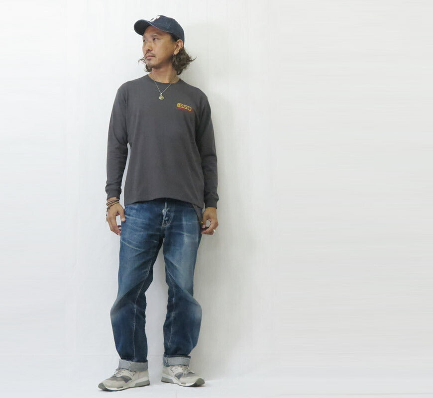 バーンズ BARNS เสื้อยืดแขนยาวพิมพ์ลาย ”GLOBAL SPEED DELIVERY” HOT-SHOT LS TEE BR-25421
