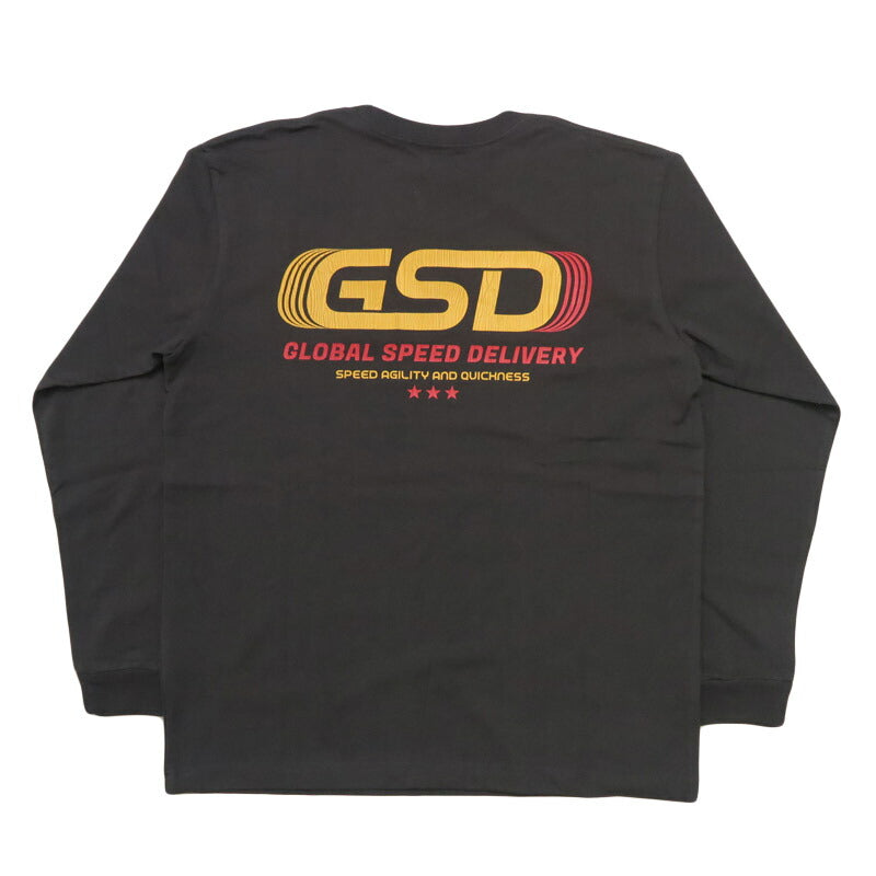 バーンズ BARNS เสื้อยืดแขนยาวพิมพ์ลาย ”GLOBAL SPEED DELIVERY” HOT-SHOT LS TEE BR-25421