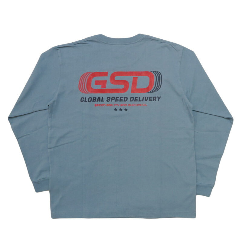 バーンズ BARNS เสื้อยืดแขนยาวพิมพ์ลาย ”GLOBAL SPEED DELIVERY” HOT-SHOT LS TEE BR-25421