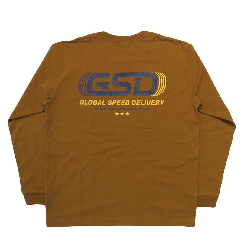 バーンズ BARNS เสื้อยืดแขนยาวพิมพ์ลาย ”GLOBAL SPEED DELIVERY” HOT-SHOT LS TEE BR-25421