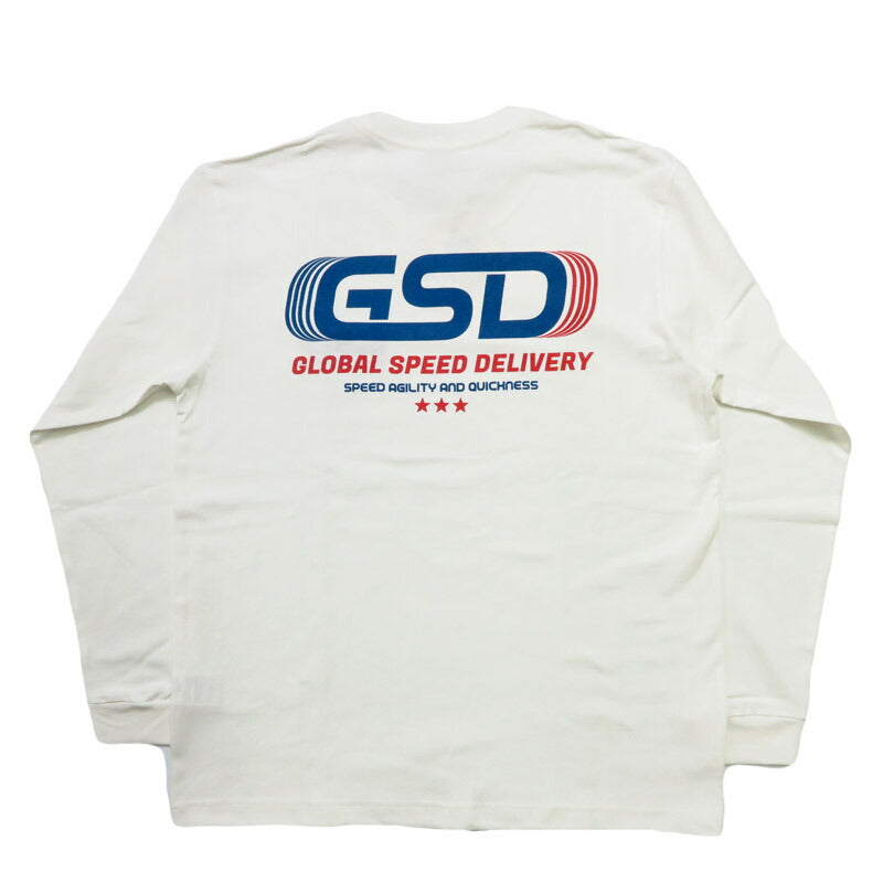 バーンズ BARNS เสื้อยืดแขนยาวพิมพ์ลาย ”GLOBAL SPEED DELIVERY” HOT-SHOT LS TEE BR-25421