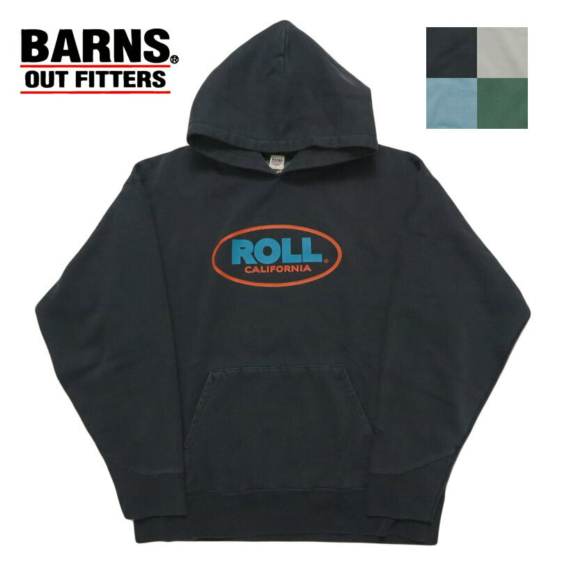 バーンズ BARNS 長袖  スウェット アスレチックプリントフーディー
