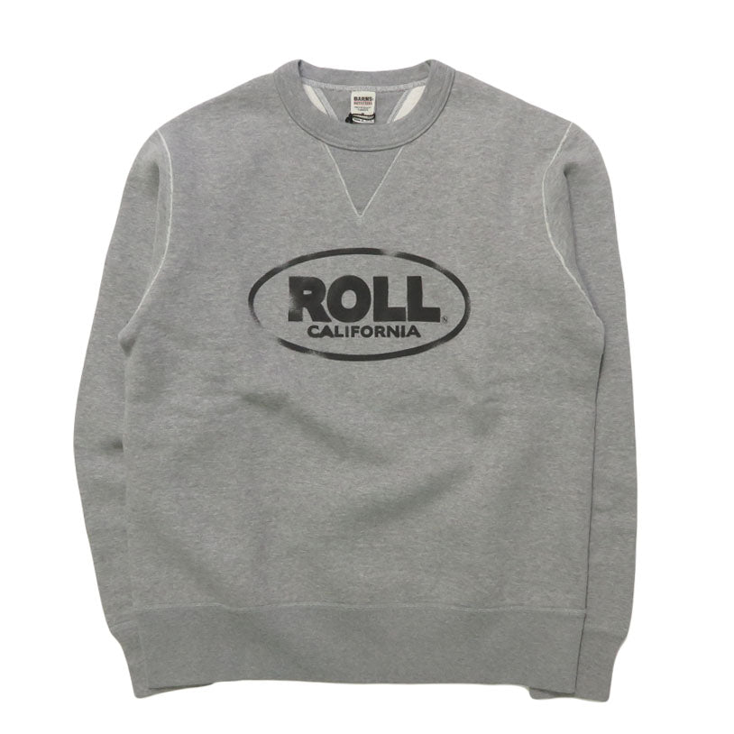 バーンズ BARNS はめこみ両ガゼットクルーネックスウェット 長袖 "ROLL" STANDARD 30/7 COZUN BR-25491