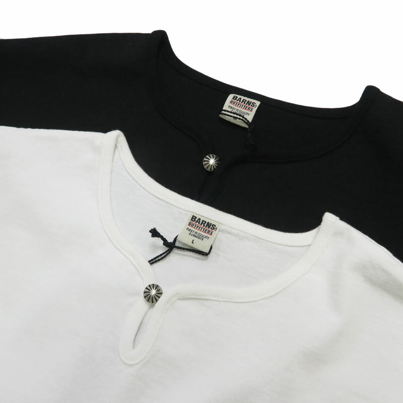 バーンズ BARNS 長袖 BIG COZUN CONCHO L/S TEE コンチョボタン 無地 Ｔシャツ  BR-26136【2025年秋冬新作】