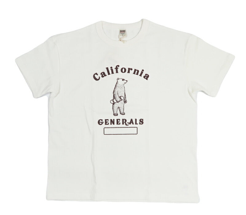 BARNS BARNS เสื้อยืดแขนสั้นถักแบบแขวน G.O.A.T. ย้อมสีพิกเมนต์ "California Bear" เสื้อยืดพิมพ์ลาย BR-26153【คอลเลกชันใหม่ฤดูใบไม้ผลิ/ฤดูร้อน 2026】