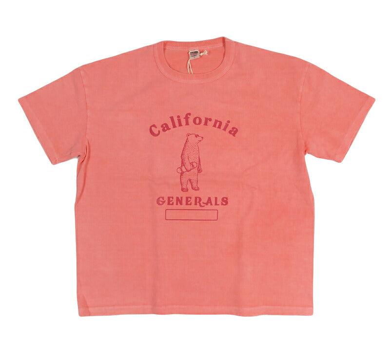 BARNS BARNS เสื้อยืดแขนสั้นถักแบบแขวน G.O.A.T. ย้อมสีพิกเมนต์ "California Bear" เสื้อยืดพิมพ์ลาย BR-26153【คอลเลกชันใหม่ฤดูใบไม้ผลิ/ฤดูร้อน 2026】