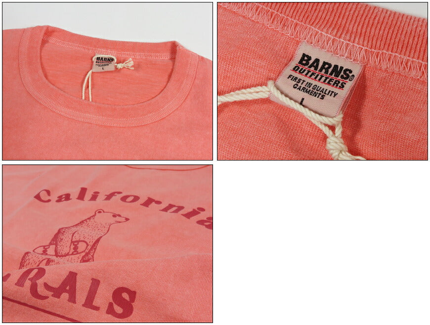 バーンズ BARNS 吊り編み G.O.A.T. 半袖Tシャツ ピグメント染め