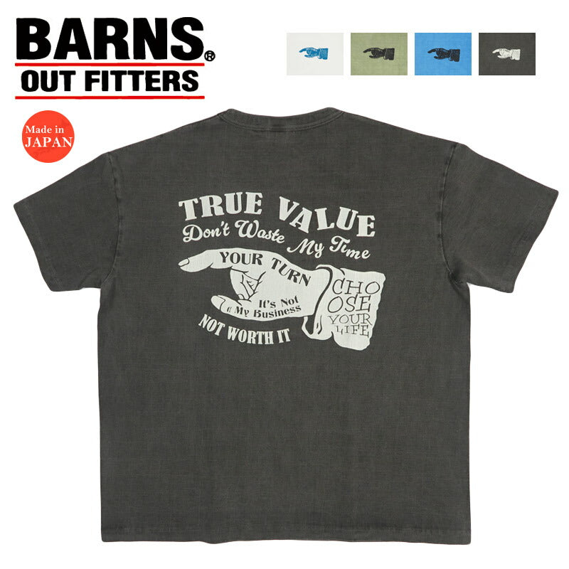バーンズ BARNS 吊り編み G.O.A.T. 半袖Tシャツ ピグメント染め