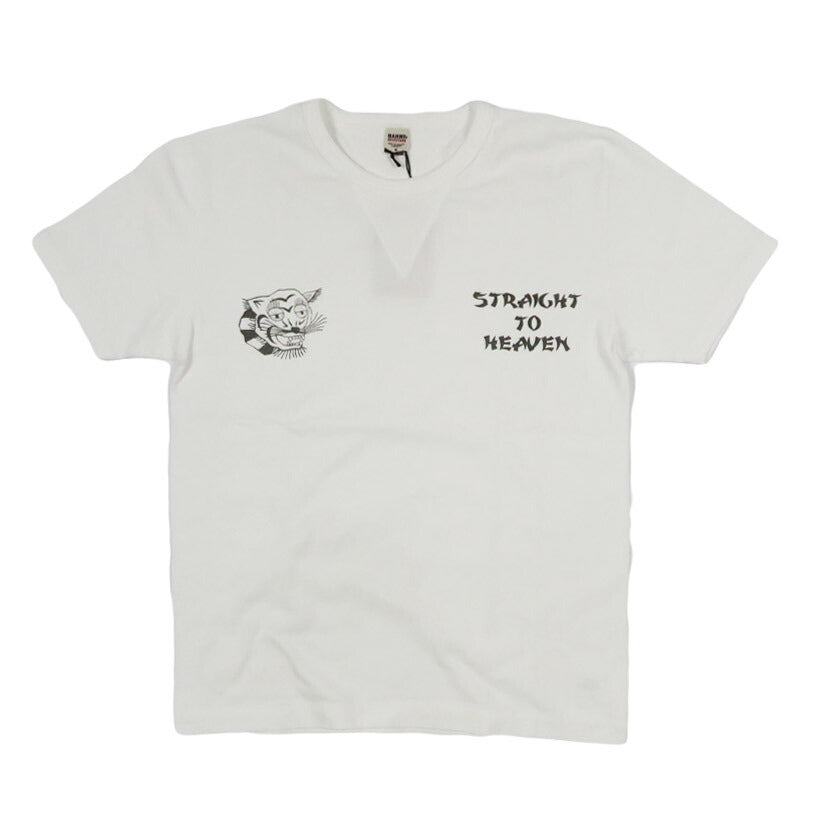 バーンズ BARNS Rundgestrickt Kurzarm T-Shirt COZUN Beidseitiger V-Einsatz Print T-Shirt GUSSET BR-26180【2026年春夏新作】