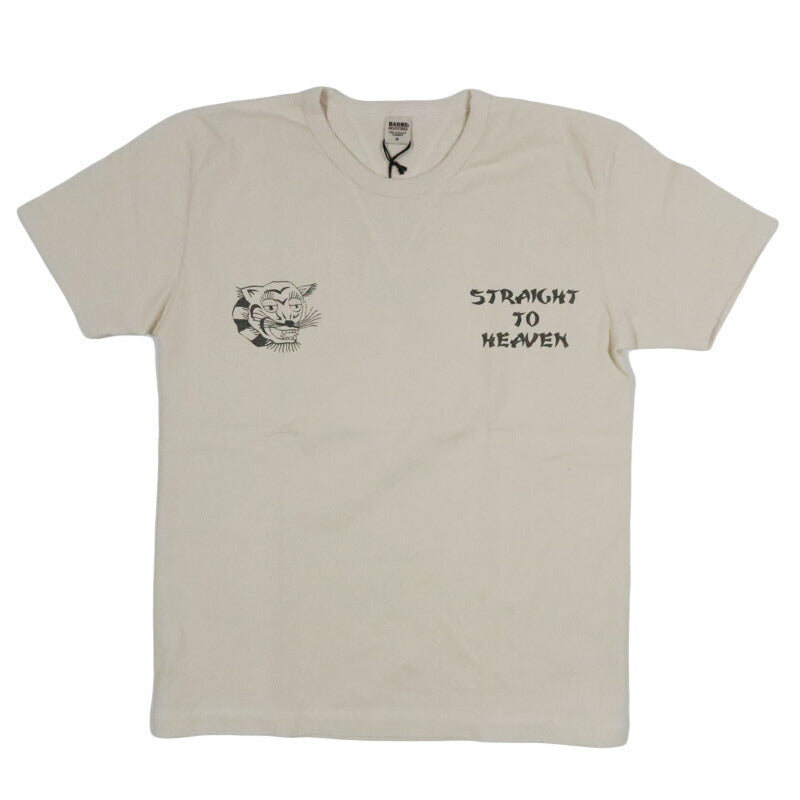 バーンズ BARNS Rundgestrickt Kurzarm T-Shirt COZUN Beidseitiger V-Einsatz Print T-Shirt GUSSET BR-26180【2026年春夏新作】