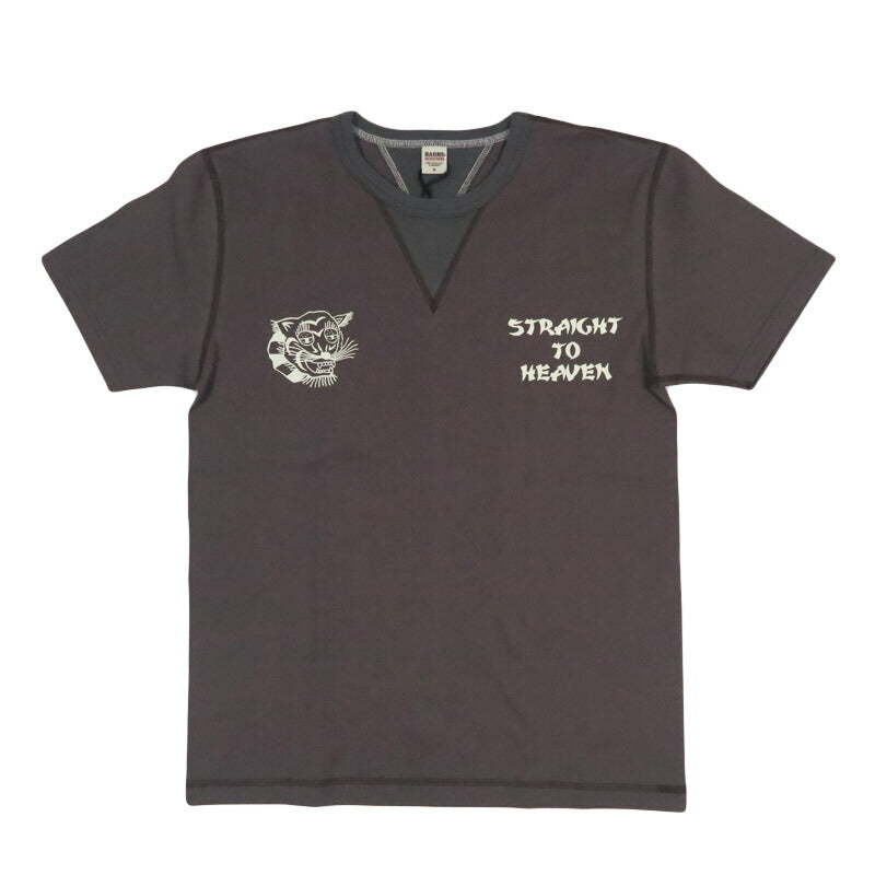 バーンズ BARNS 吊り編み 半袖Tシャツ COZUN 両VガゼットプリントTシャツ GUSSET BR-26180【2026年春夏新作】
