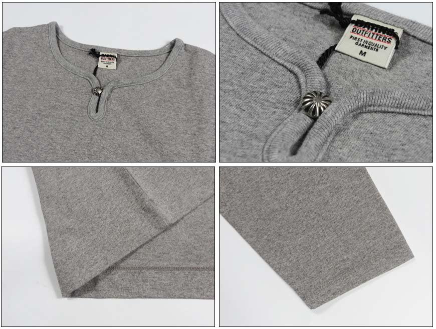 バーンズ BARNS 長袖 BIG COZUN CONCHO L/S TEE コンチョボタン 無地 Ｔシャツ  BR-26317 【2026年秋冬新作】